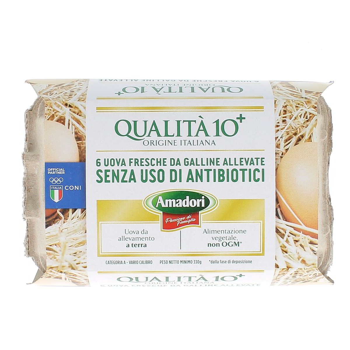 Amadori Uova Qualita 10+ Fresche Da Galline Allevata Senza Uso Di Antibiotici 6 uova