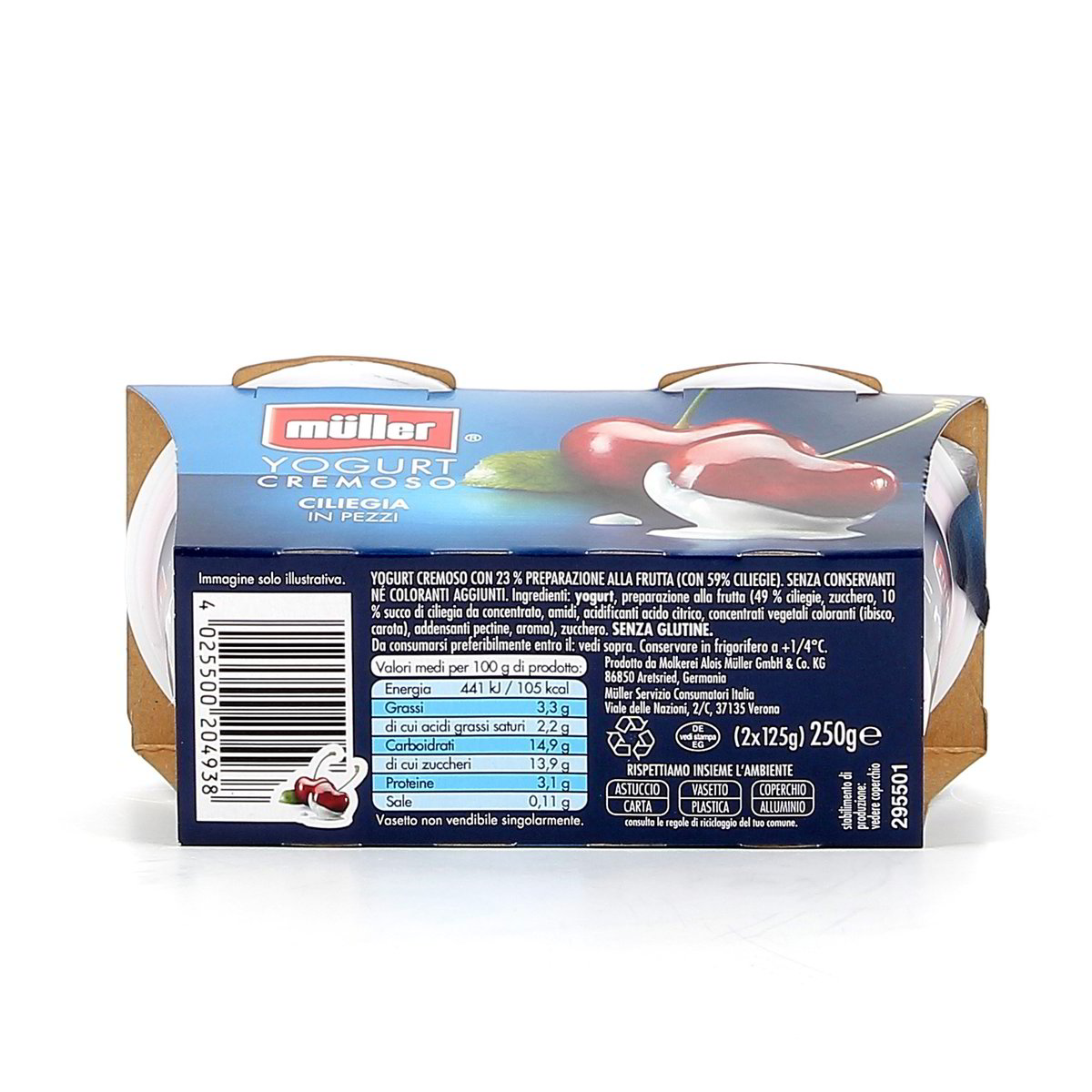 Müller Yogurt Cremoso Ciliegia In Pezzi 2x125 g — immagine 3