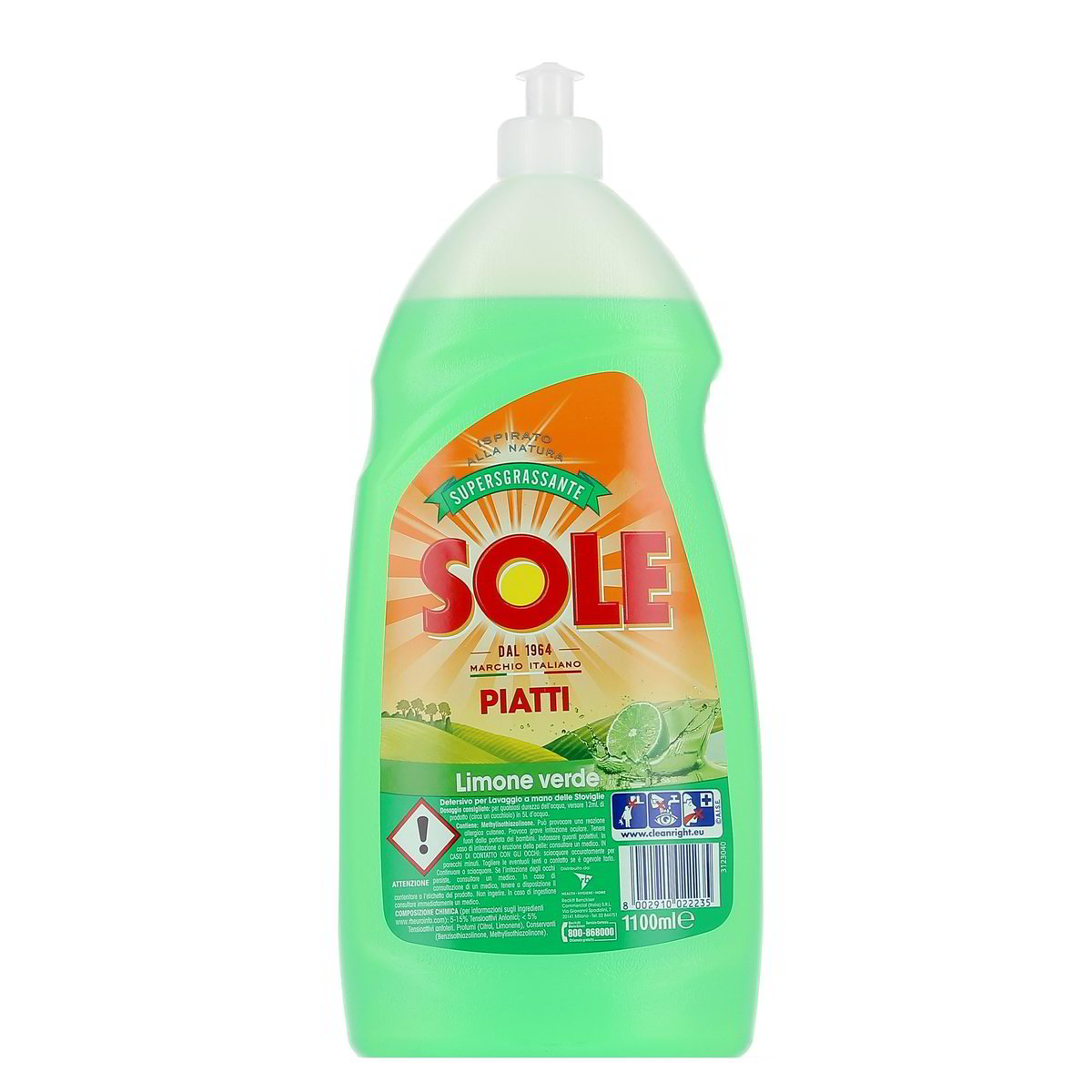 Sole Detersivo Piatti Liquido Limone Verde 1100 ml