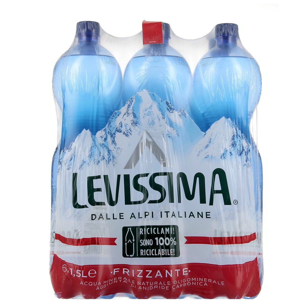 Levissima Acqua Minerale Naturale Frizzante 6 bottiglie GRANDI da 1,5 l