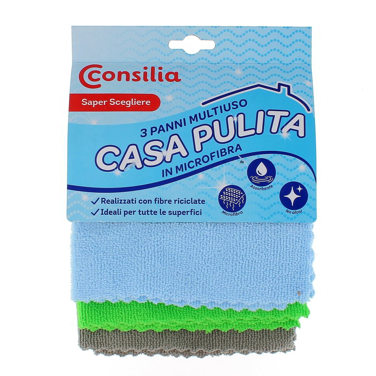 Consilia Casa Pulita Panni Multiuso In Microfibra 3 pezzi