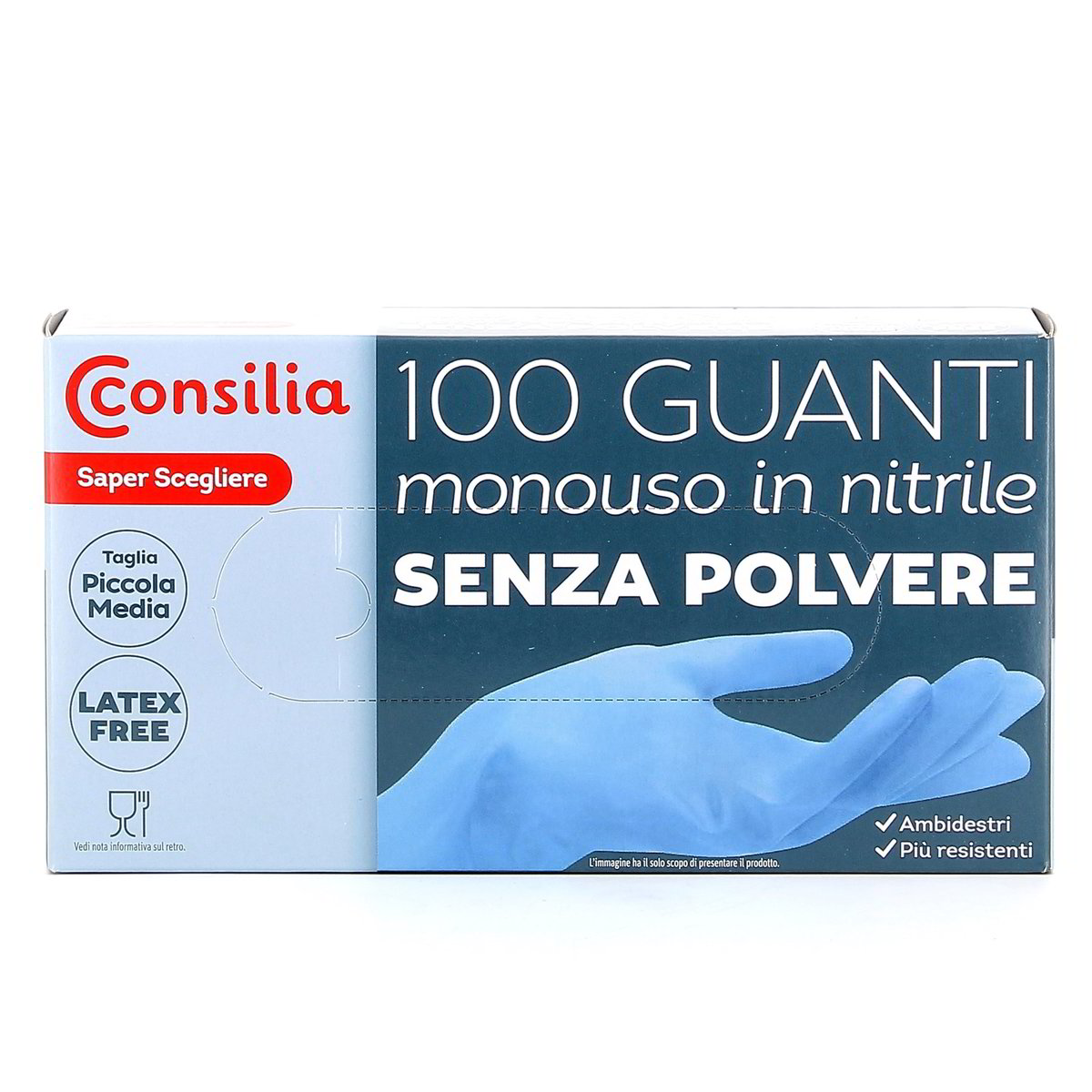 Consilia Guanti Monouso In Nitrile Taglia S/M 100 pezzi