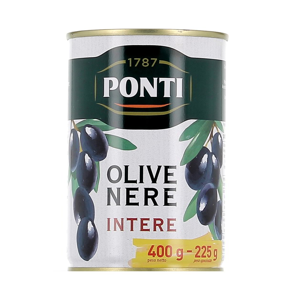 Ponti Olive Nere Intere In Salamoia 400 g - sgocciolato 225 g