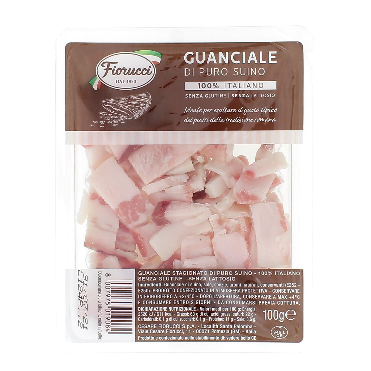 Fiorucci Guanciale Di Puro Suino 100 g