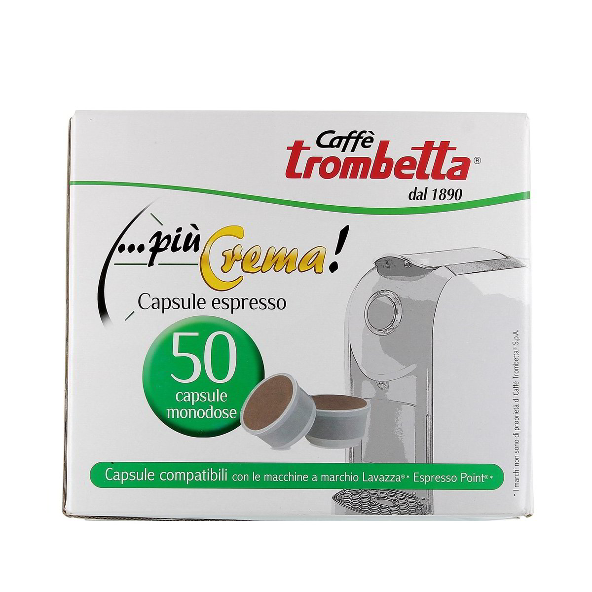 Caffè Trombetta Capsule Più Crema 50 pezzi - 350 g totali