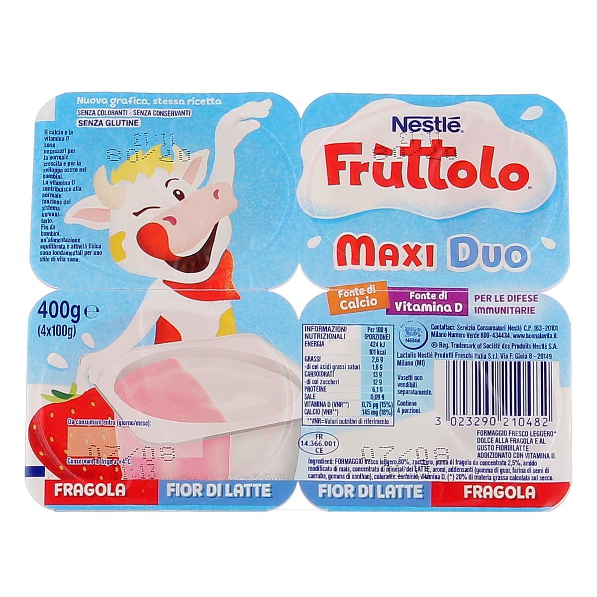 Nestle Fruttolo Maxiduo Fragola E Fior Di Latte 4x100 g