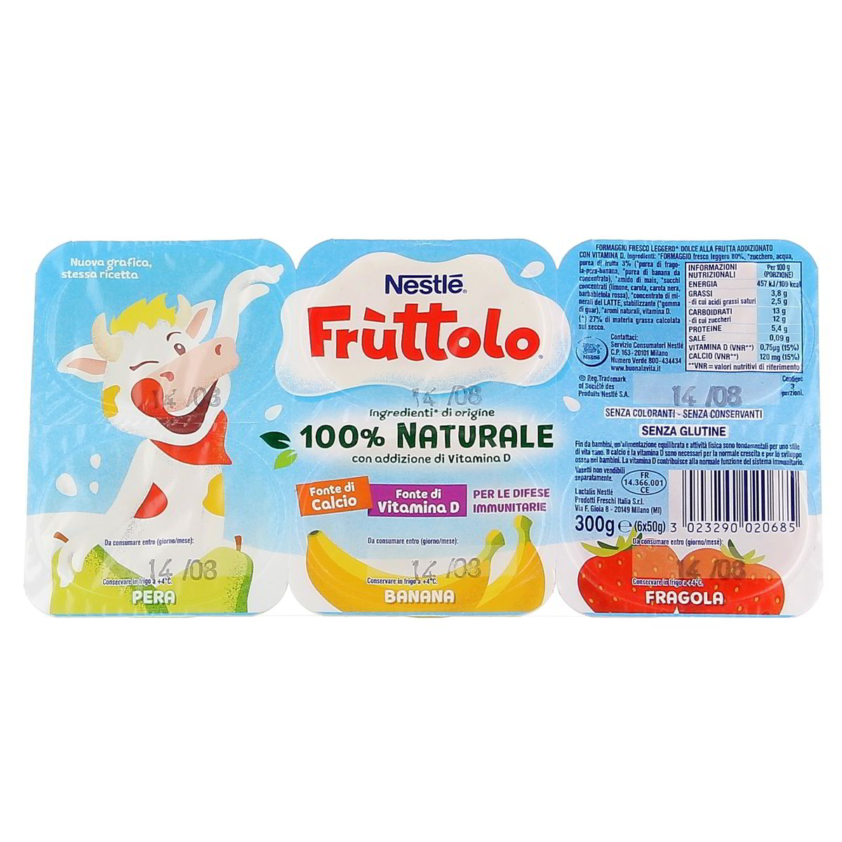Nestle Fruttolo Dolce Alla Frutta Pera Fragola Banana 6x50 g