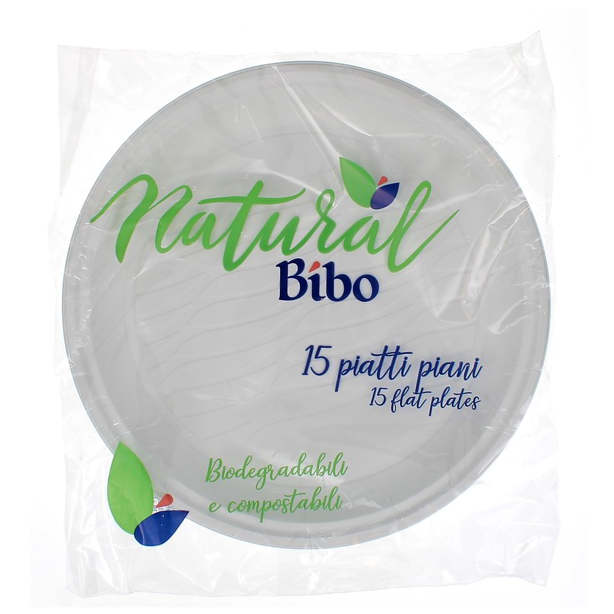 Bibo Natural Piatti Piani Biodegradabili 15 pezzi