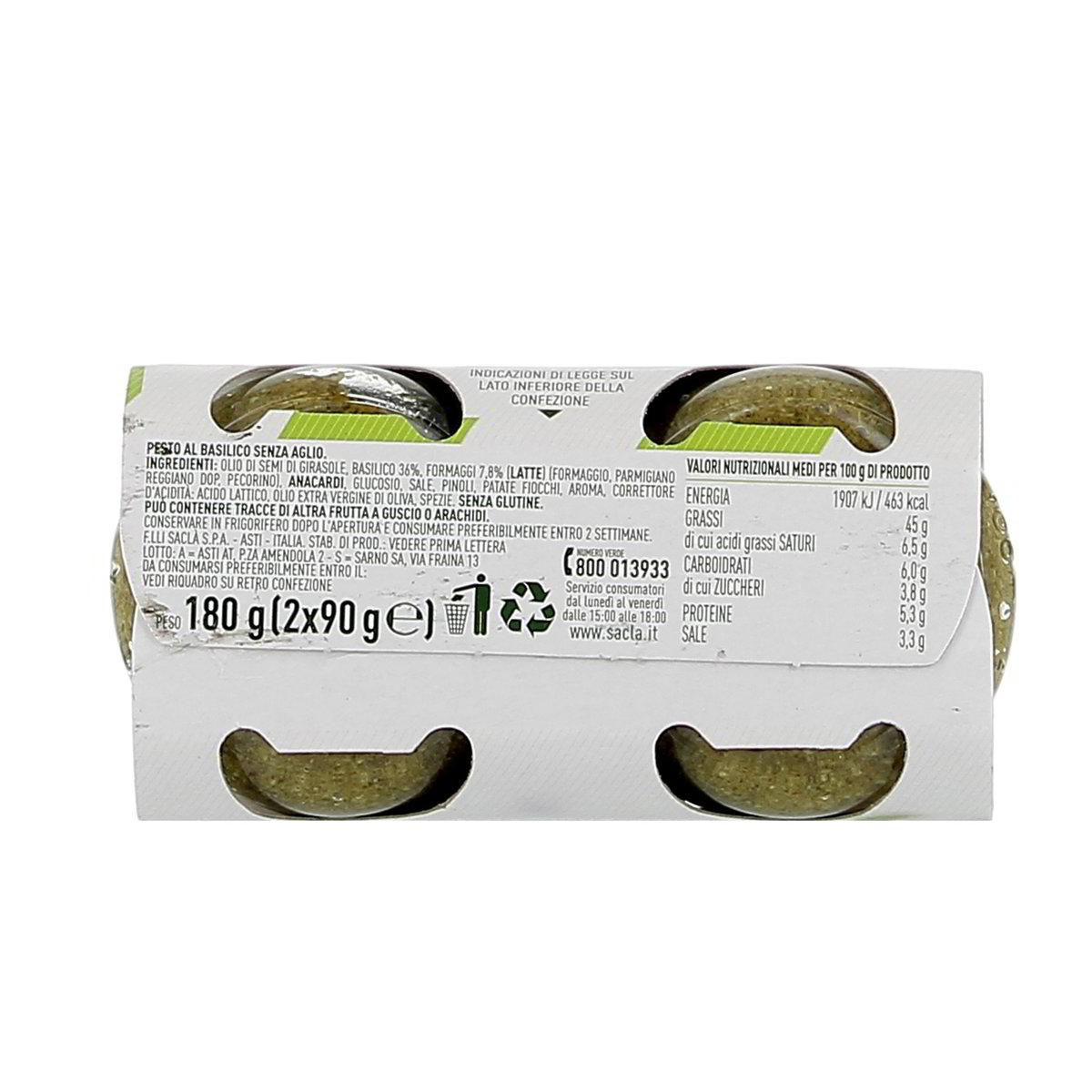 Saclà Pesto Senza Aglio 2x90 g — immagine 3