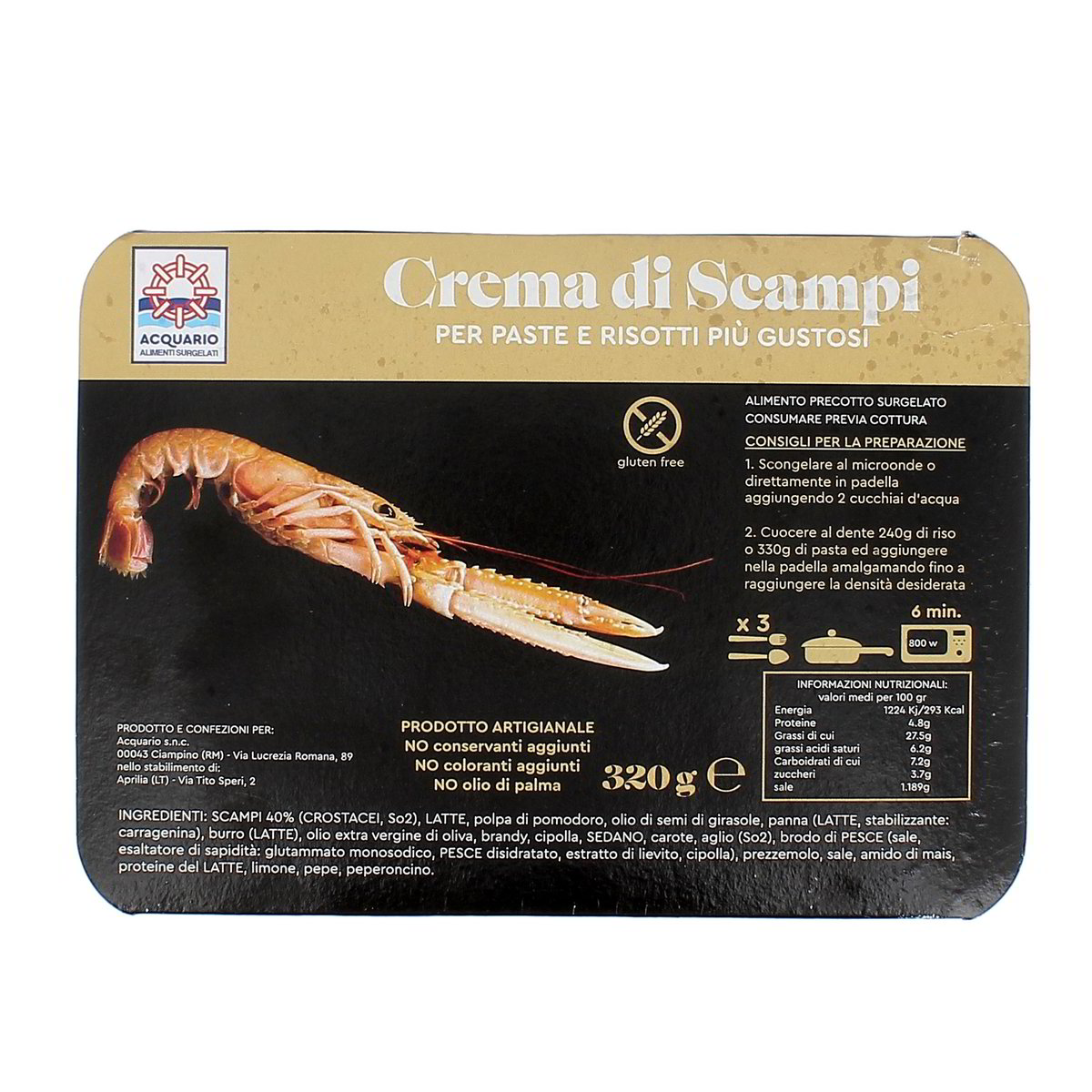 Acquario Crema Di Scampi Per Pasta E Risotto 320 g