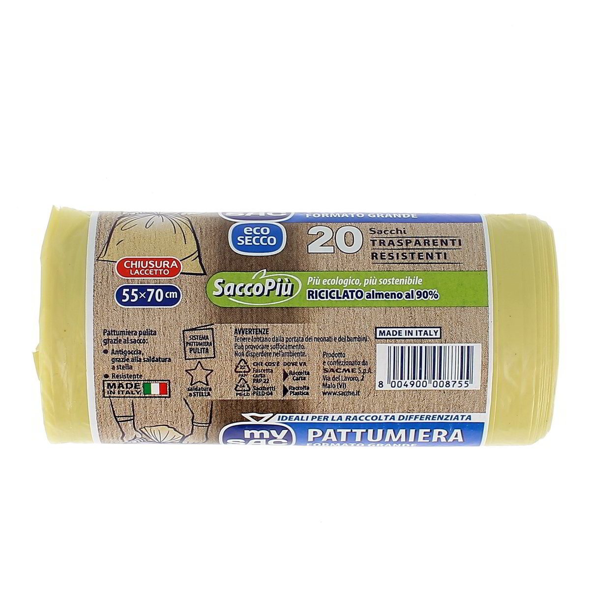 Sacme MY SAC ECO SECCO PATTUMIERA GRANDE 55x70 20 pezzi — immagine 3