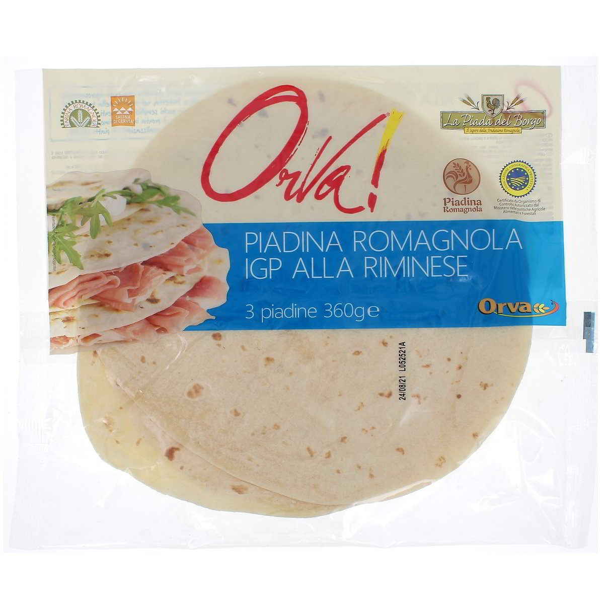 Orva PIADINA ROMAGNOLA IGP 360 g 360 g - Conservare in frigorifero
