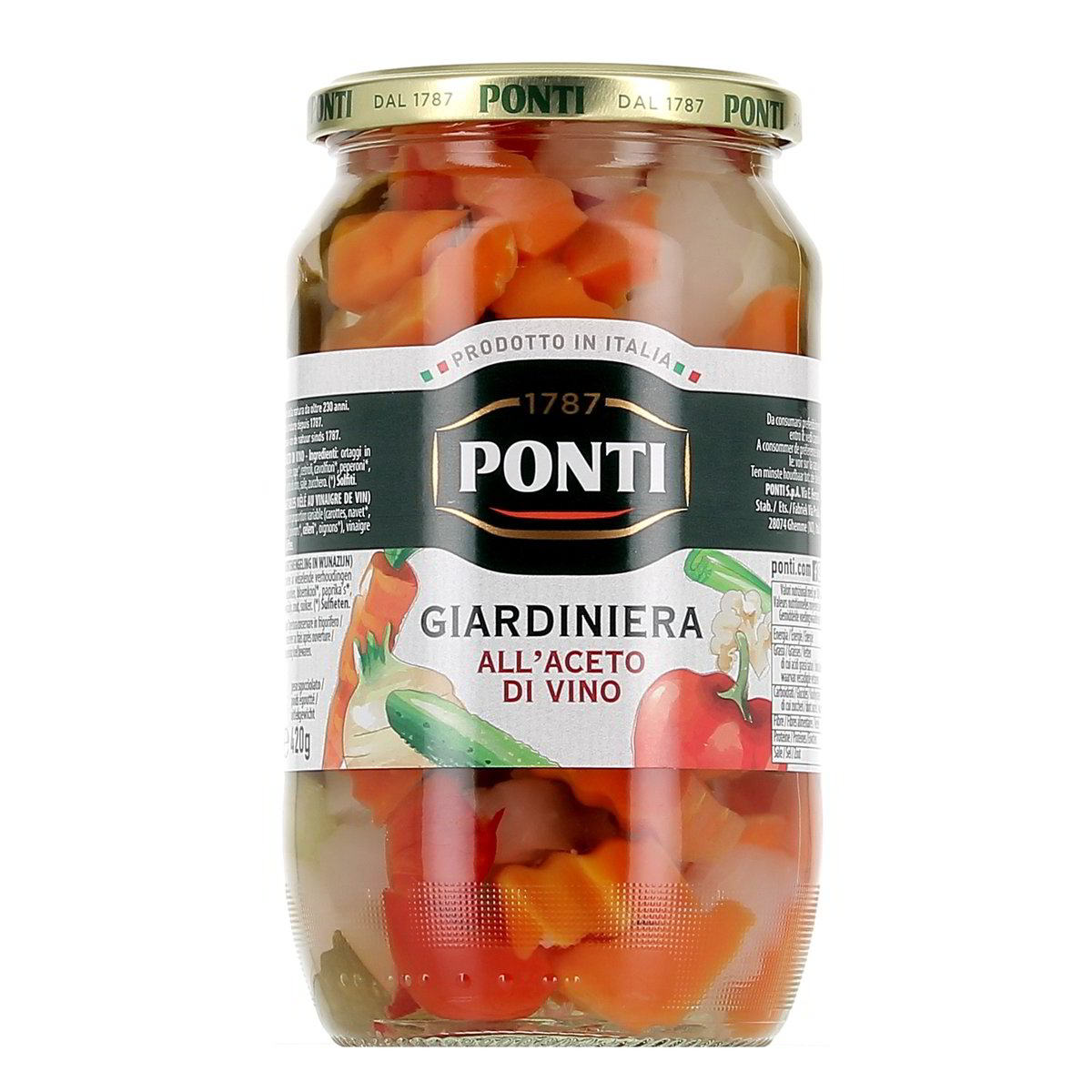 Ponti Giardiniera All'aceto Di Vino Bianco 700 g - sgocciolato 420 g