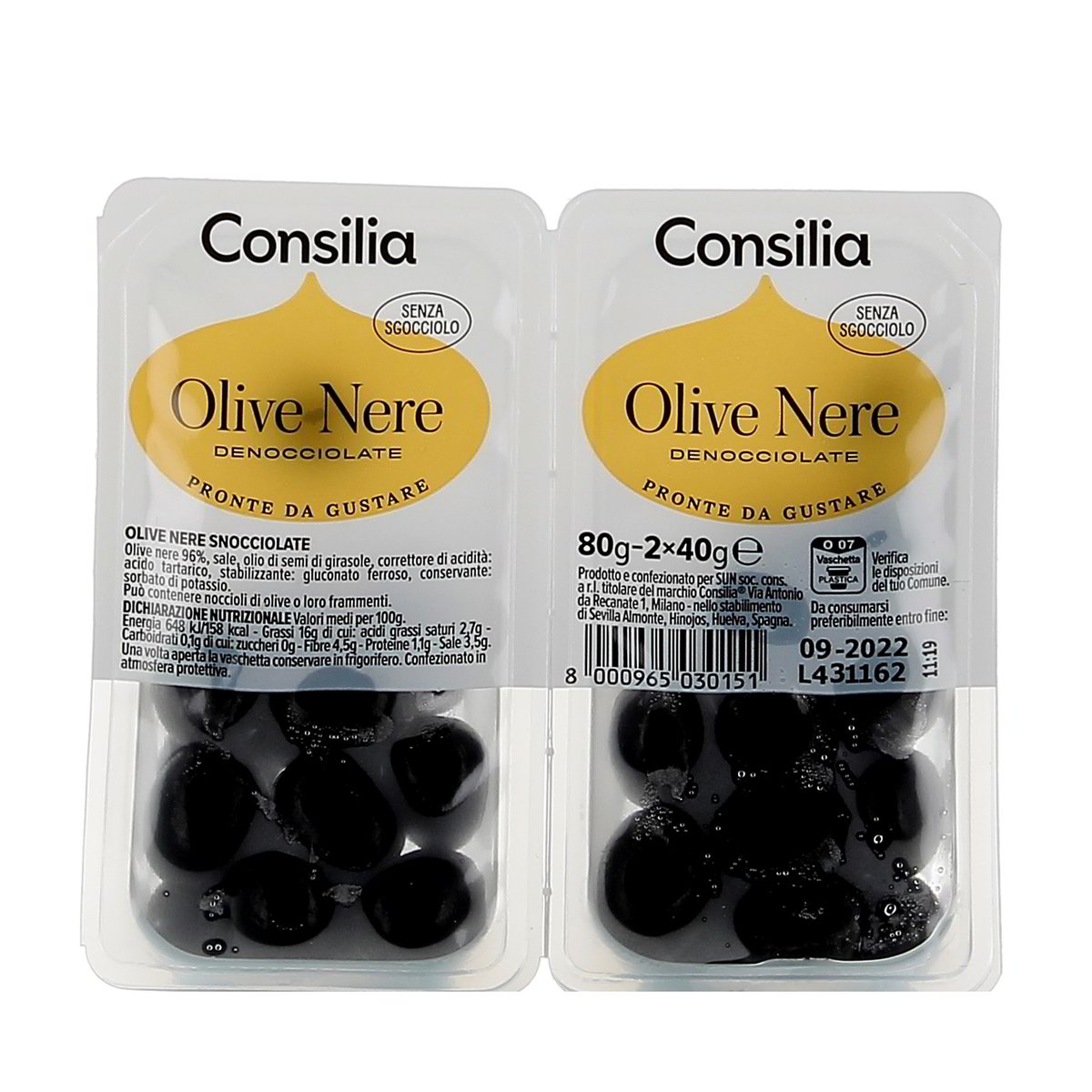 Consilia Olive Nere Denocciolate 2x40 g