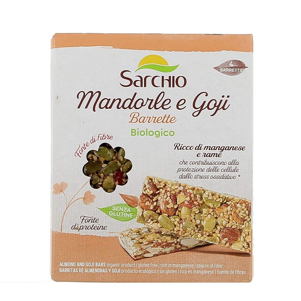Sarchio BARRETTE MANDORLE E GOJI BIO x4 80 g