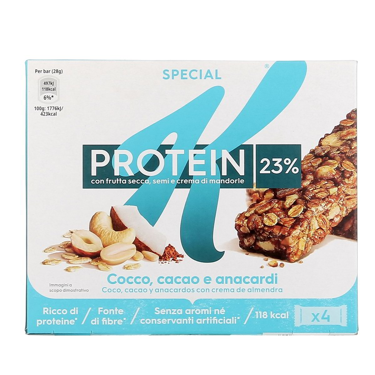 Kellogg'S SPECIAL K BARRETTE PROTEIN COCCO CACAO E ANACARDI x4 112 g