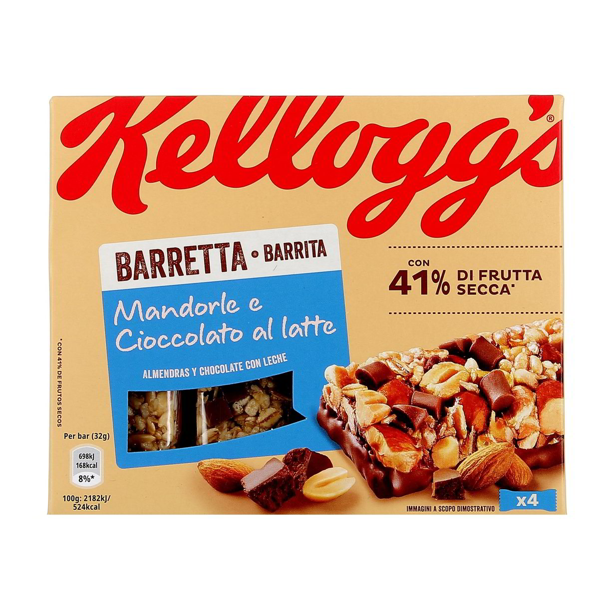 Kellogg'S Barretta Mandorle E Cioccolato Bianco 4x32 g