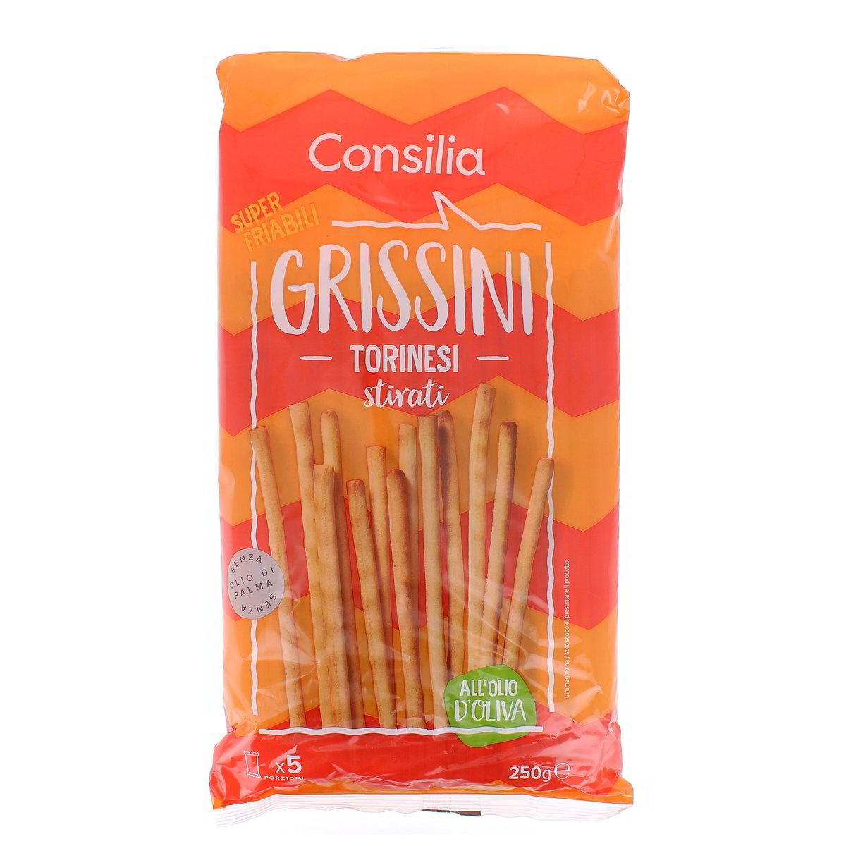 Consilia Grissini Torinesi Stirati All'olio Di Oliva 250 g
