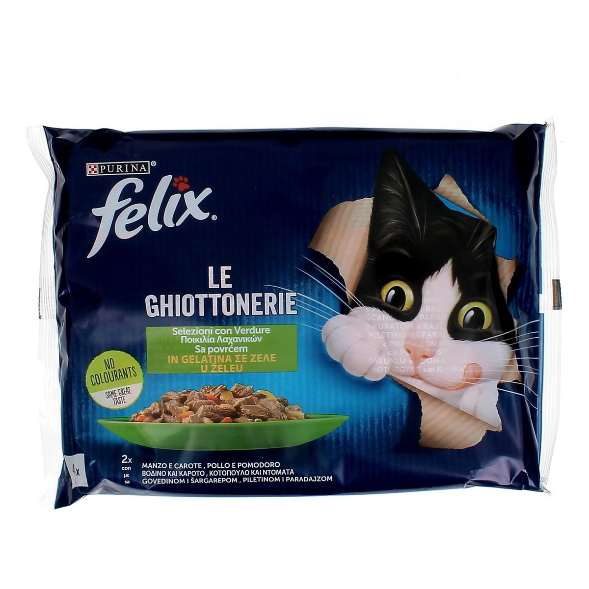 Felix Le Ghiottonerie Selezioni Con Verdure In Gelatina Manzo E Carote Pollo E Pomodoro 4x85 g