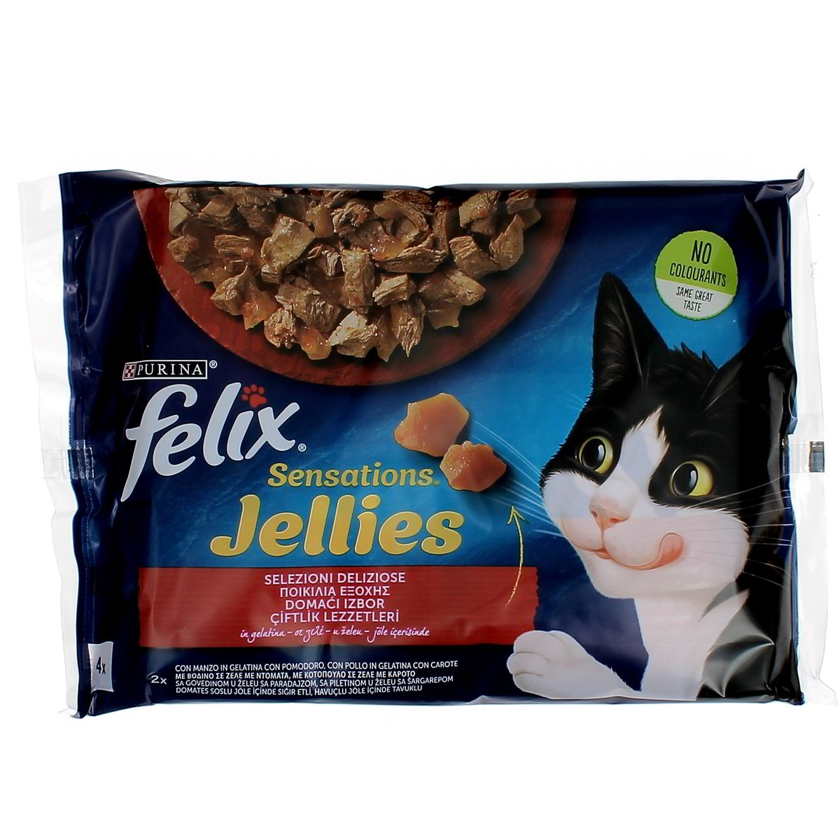 Felix Sensations Jellies Selezioni Deliziose In Gelatina Manzo Con Pomodoro Pollo Con Carote 4x85 g