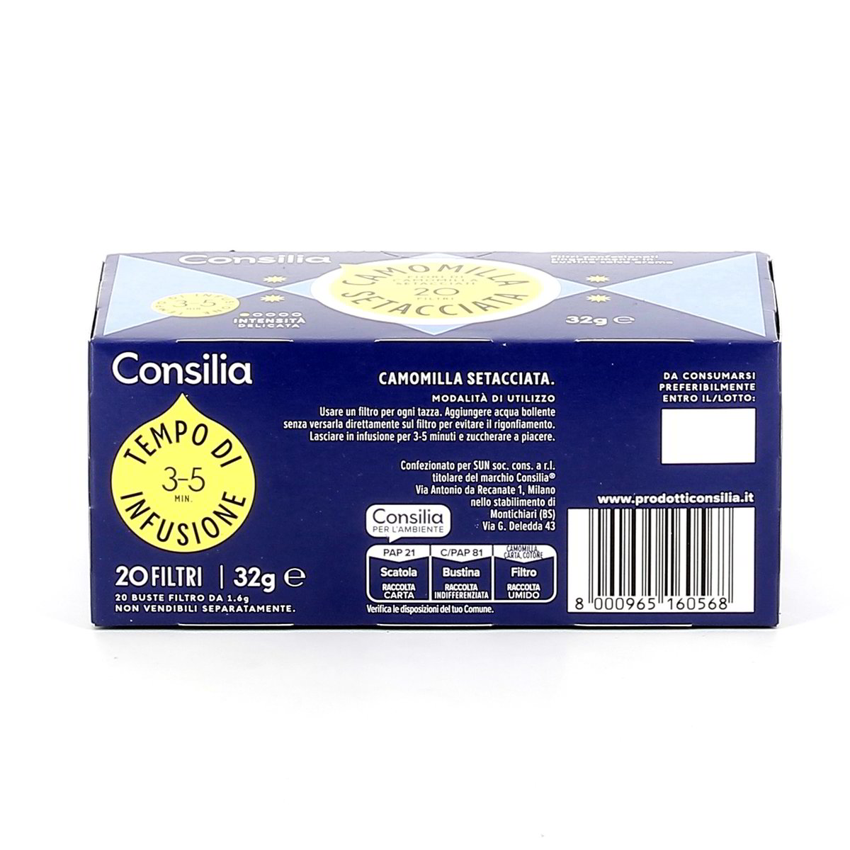 Consilia Camomilla Setacciata 20 Filtri 32 g — immagine 3