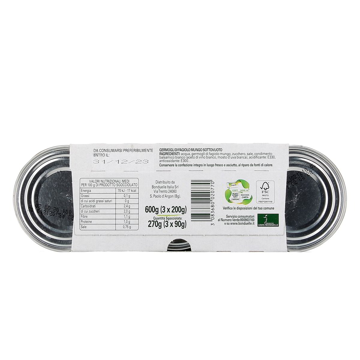 Bonduelle Germogli Di Soia 3x200 g - sgocciolato 3x90 g — immagine 3