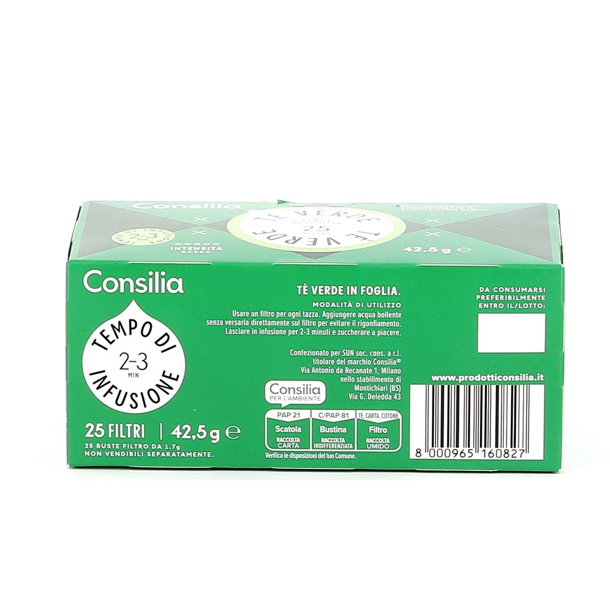 Consilia Tè Verde 25 Filtri 42,5 g — immagine 3