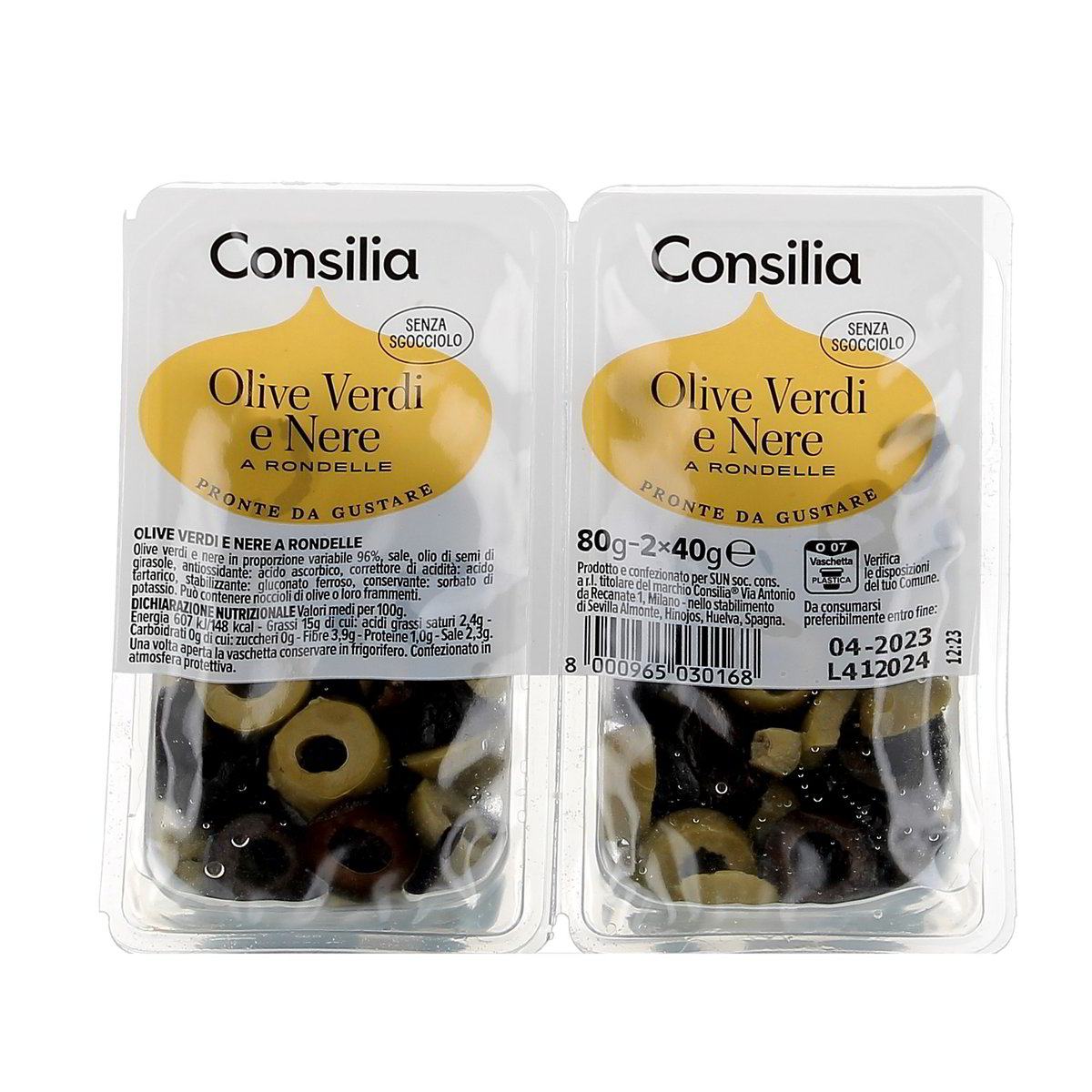 Consilia Olive Nere A Rondelle 2x40 g
