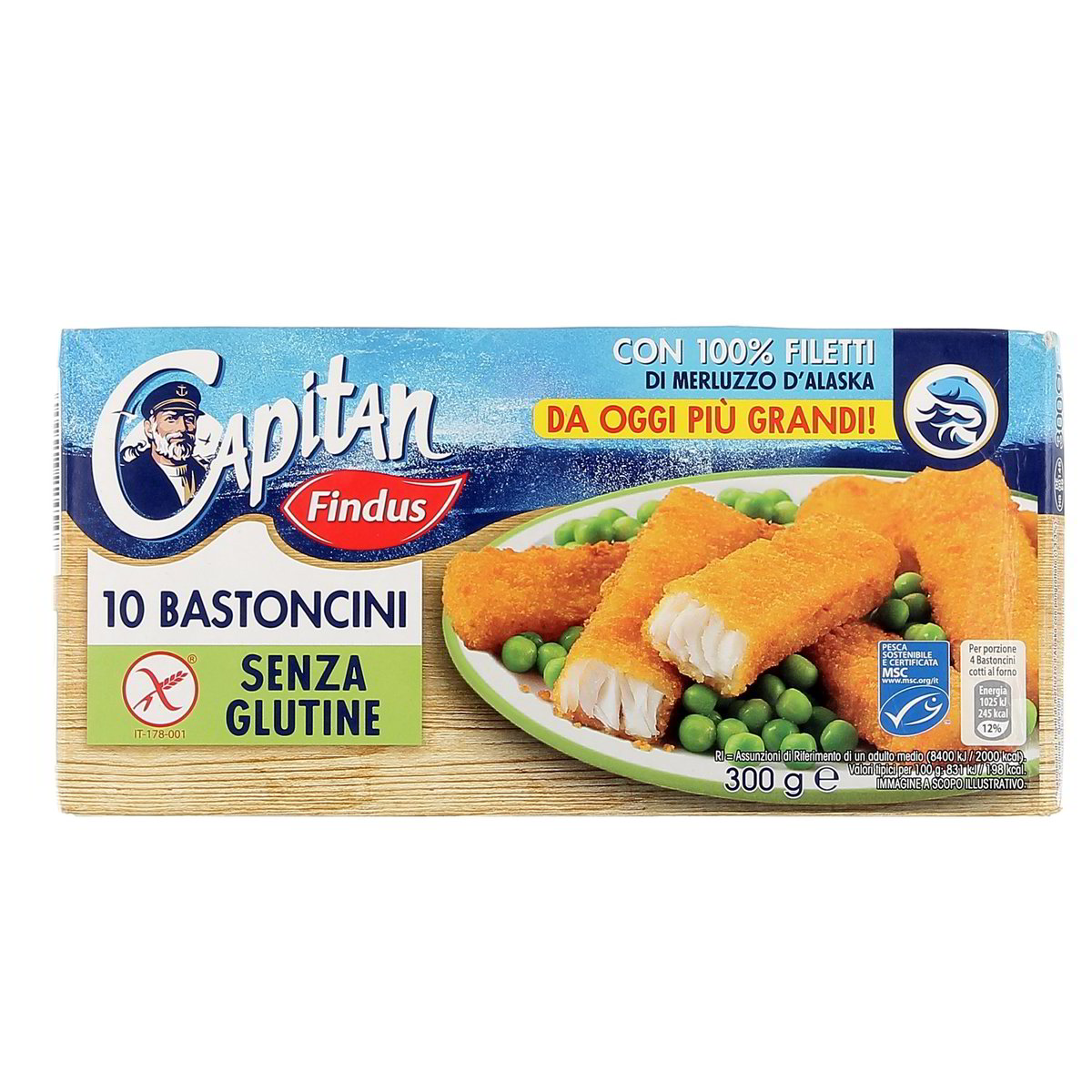 Findus 10 Bastoncini Di Merluzzo D'alaska Senza Glutine 300 g