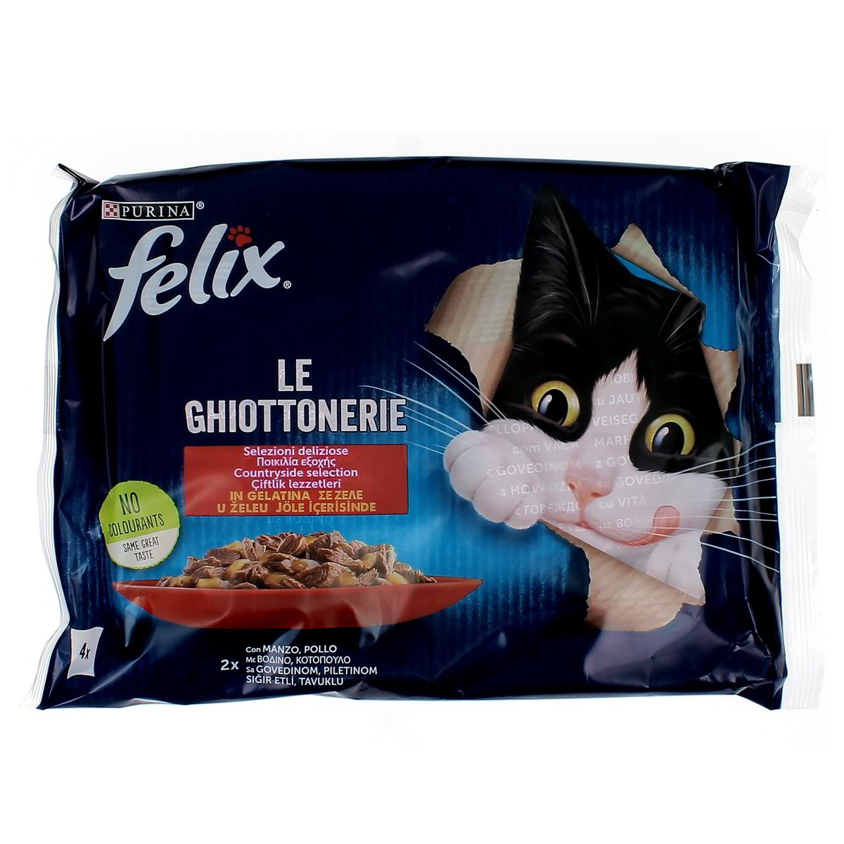 Felix Le Ghiottonerie Selezioni Deliziose In Gelatina Manzo E Pollo 4x85 g