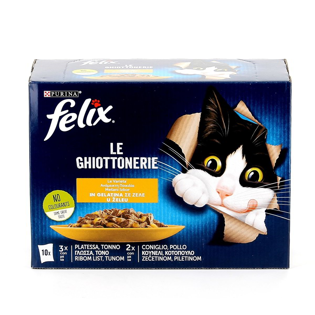Felix Le Ghiottonerie Varieta' In Gelatina Platessa Tonno Coniglio E Pollo 10x85 g
