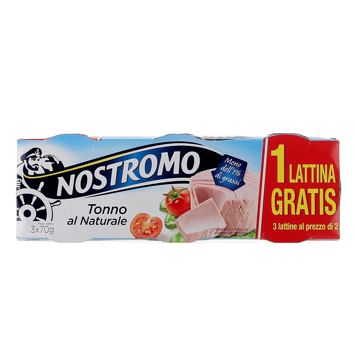 Nostromo Tonno Al Naturale 3x70 g - sgocciolato 3x56 g