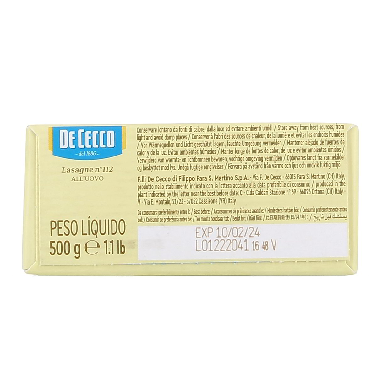 DE Cecco Lasagne N.112 500 g — immagine 3