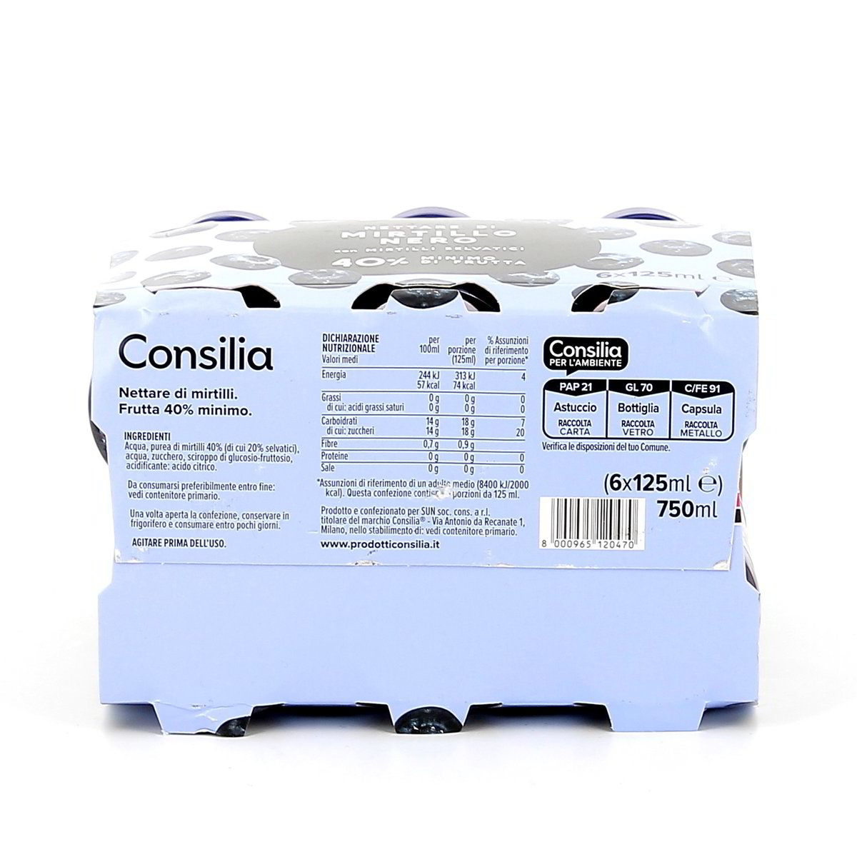 Consilia Nettare Di Mirtillo Nero 6x12,5 cl — immagine 3