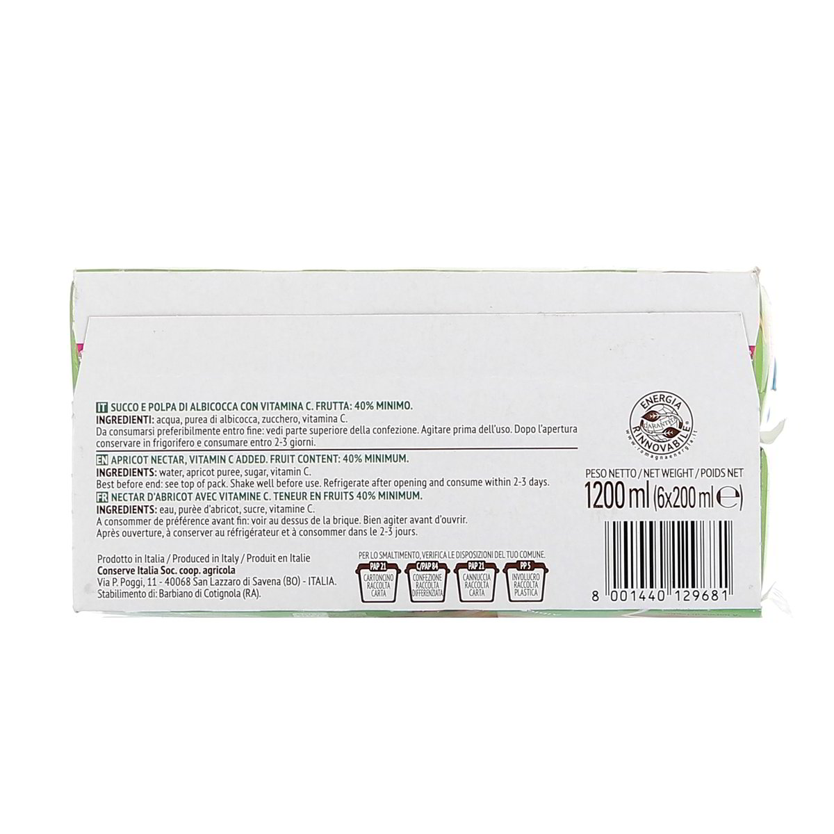 Valfrutta Albicocca Succo E Polpa 6x200 ml — immagine 3