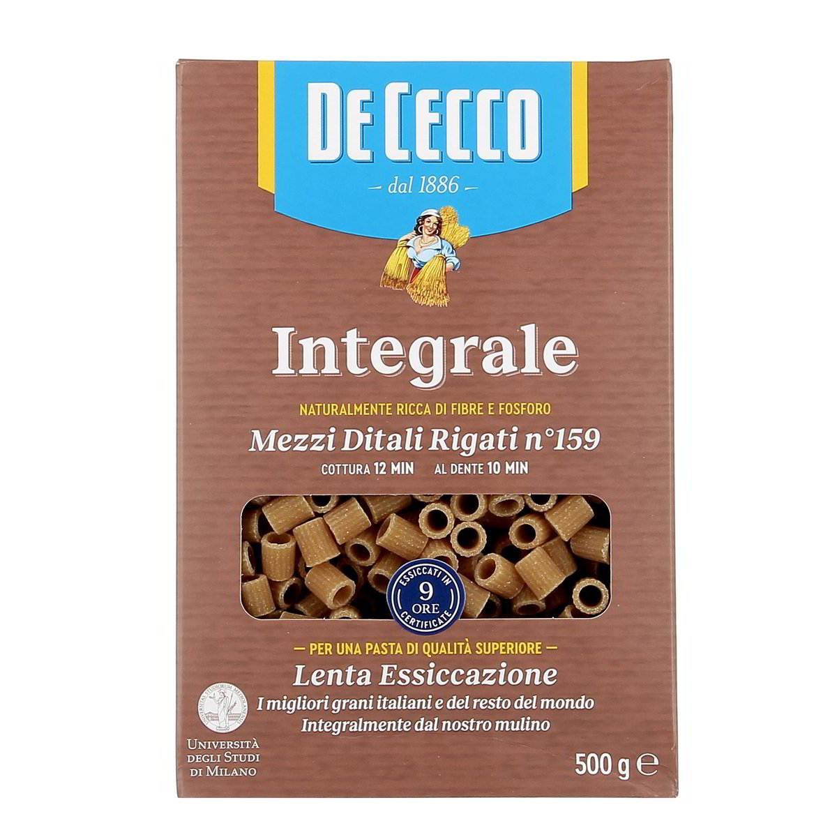 DE Cecco Pasta Mezzi Ditali Integrali 500 g