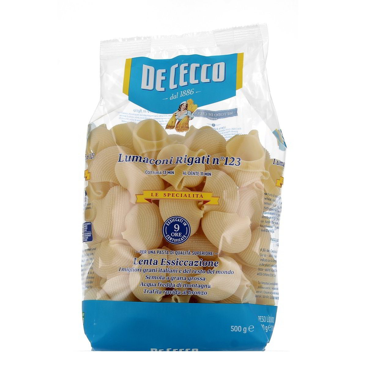 DE Cecco Lumaconi Rigati N.123 500 g