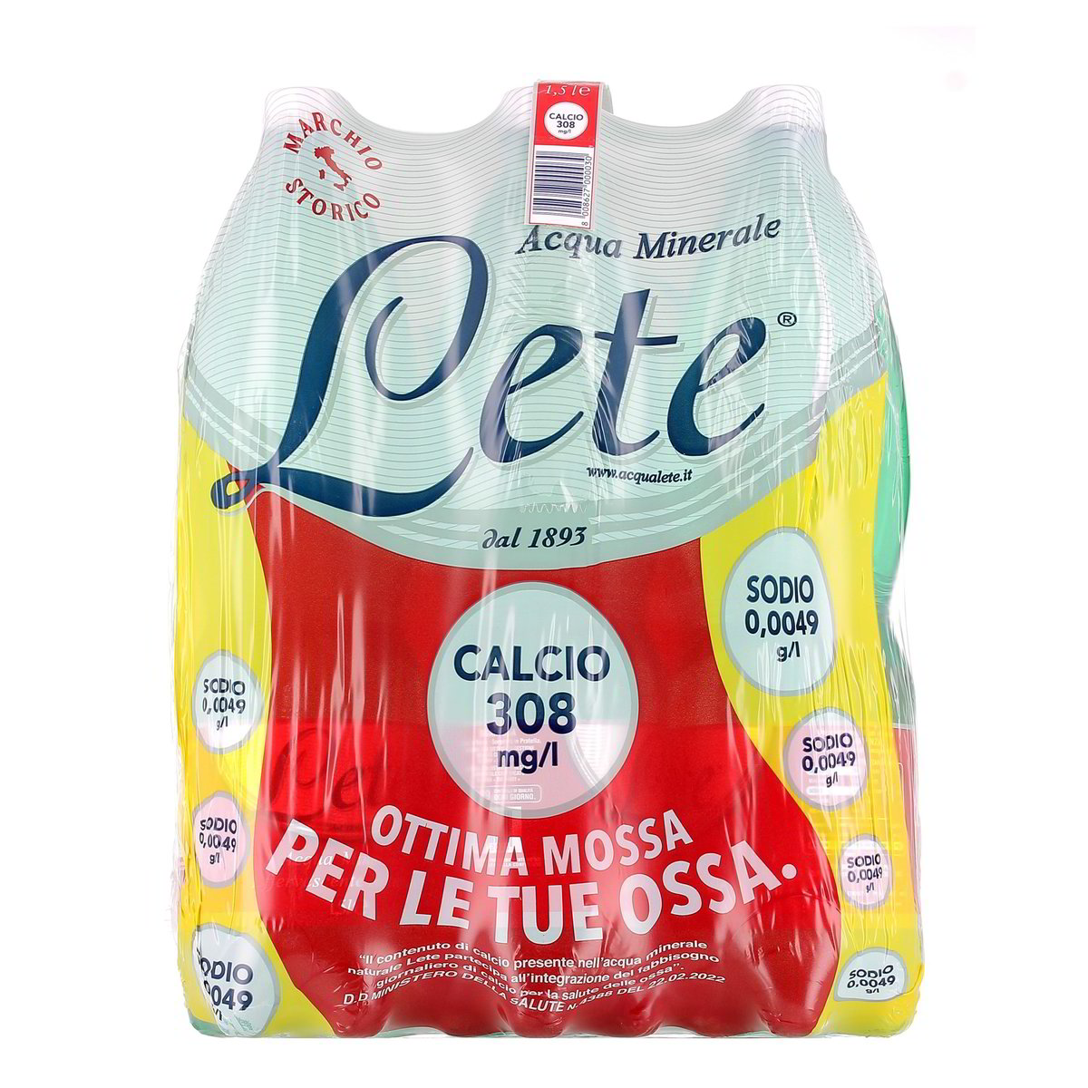 Lete Acqua Minerale 6 bottiglie GRANDI da 1,5 l