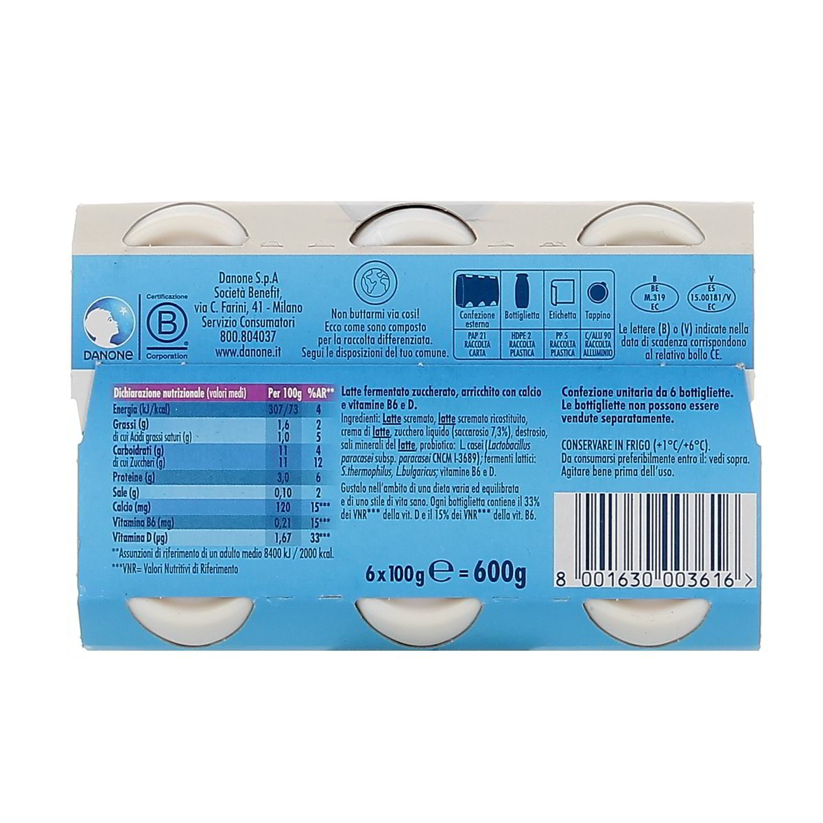 Danone Actimel Bianco 6x100 g — immagine 3