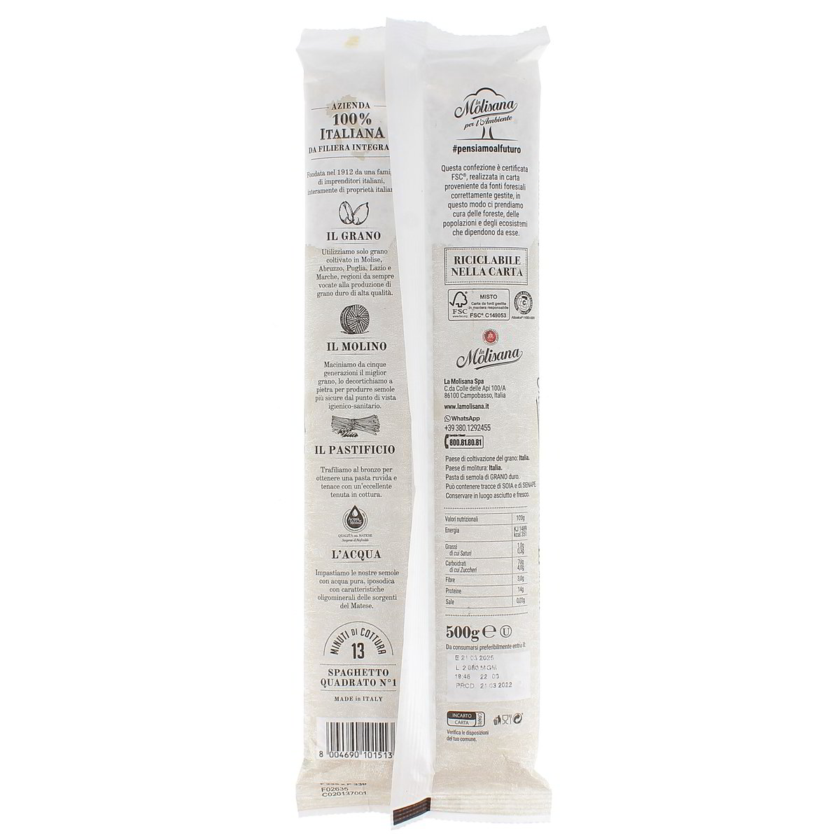 LA Molisana Spaghetto Quadrato N..1 500 g — immagine 3