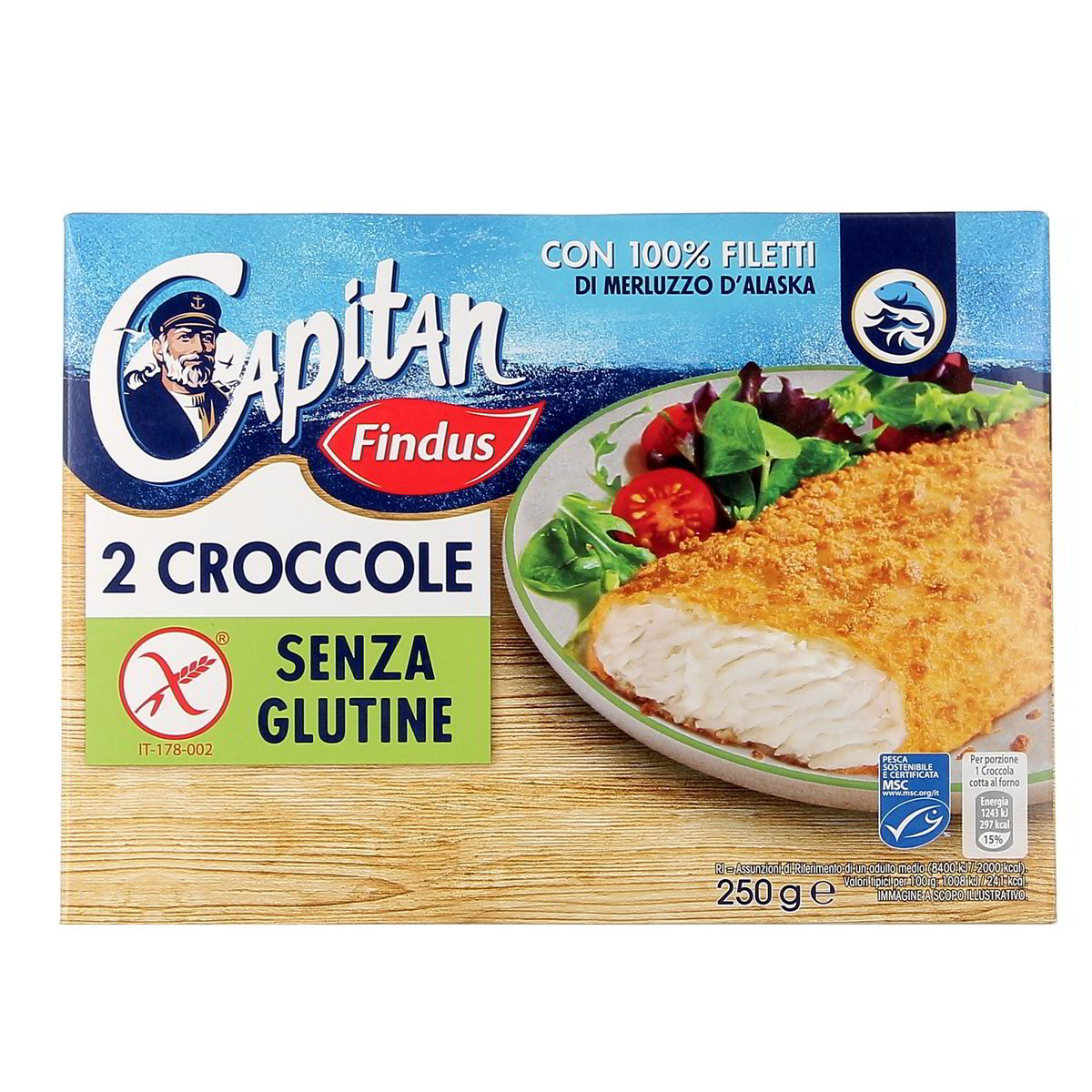 Findus 2 Croccole Senza Glutine Filetto Di Merluzzo D'alaska 250 g