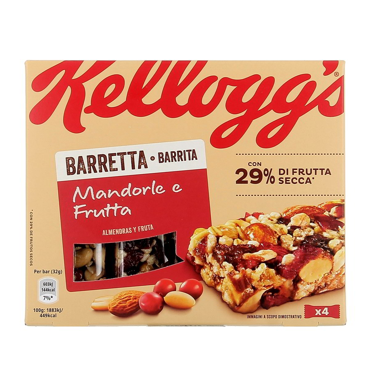 Kellogg'S BARRETTA MANDORLE E FRUTTA x4 128 g