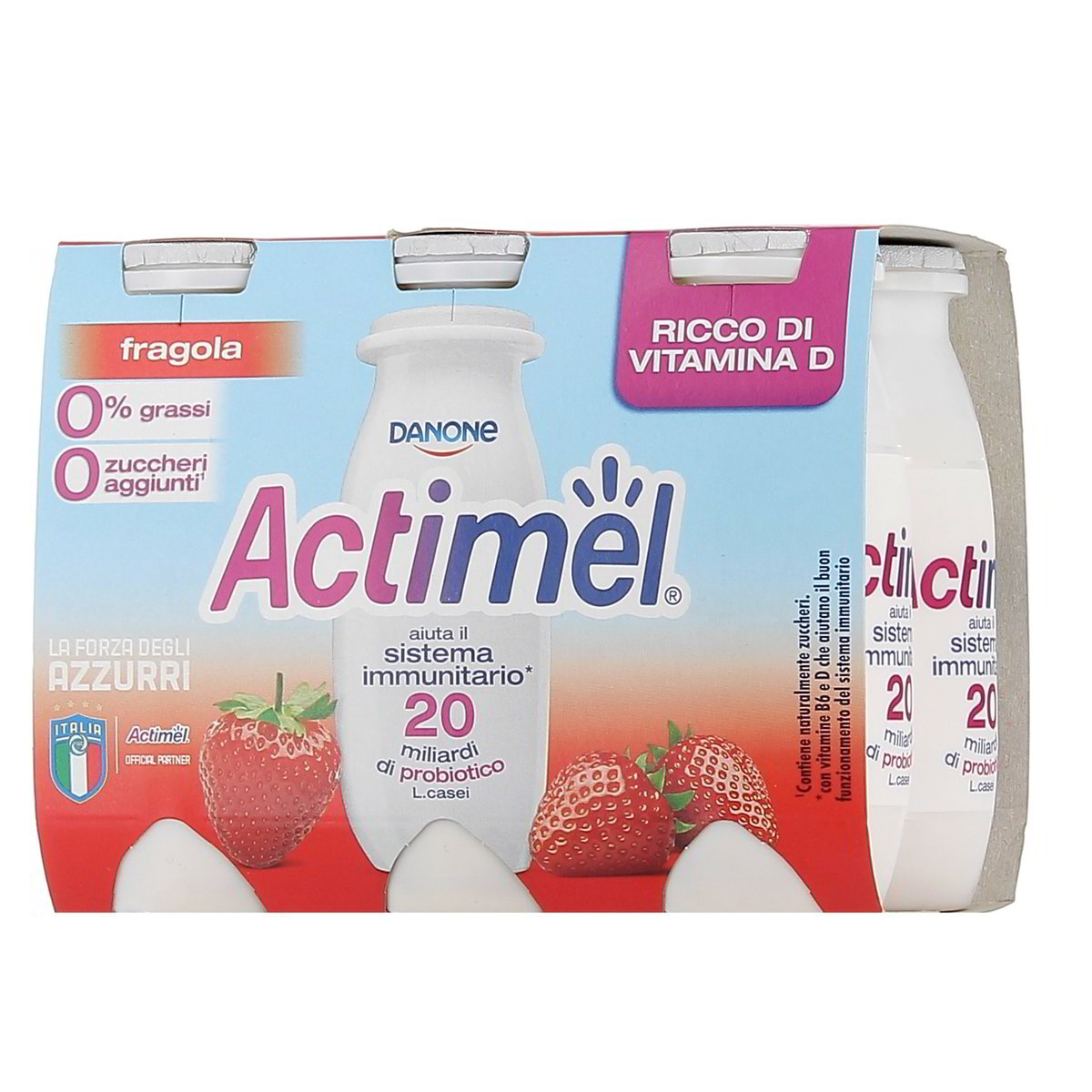 Danone Actimel Fragola 0% Grassi 6x100 g