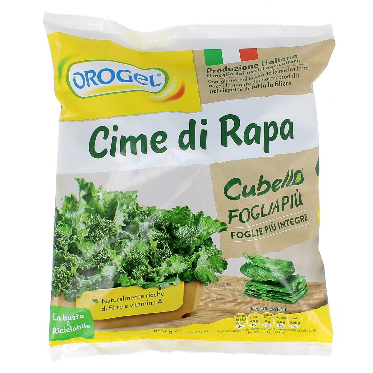 Orogel Cime Di Rapa Cubello Foglia Più 600 g