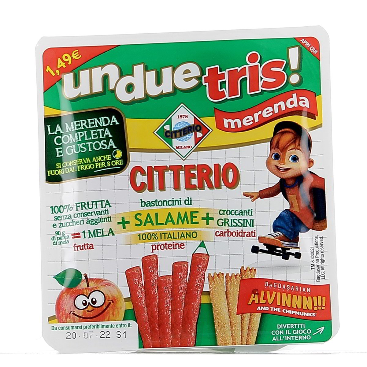 Citterio Unduetris Merenda Salame E Succo Di Frutta 122 g