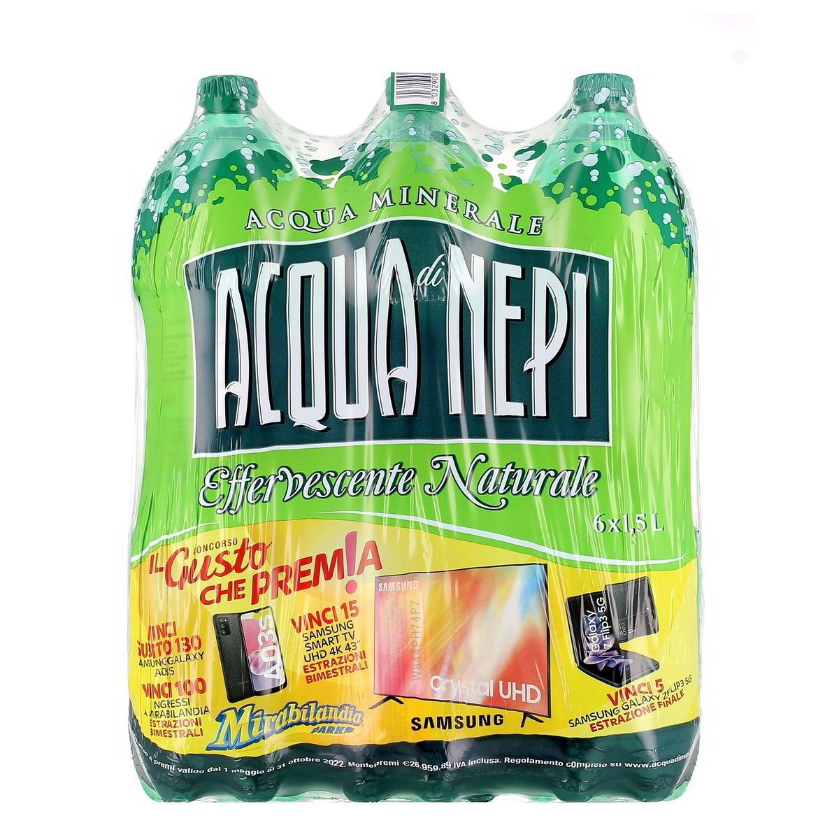 Acqua di Nepi Acqua Effervescente Naturale 6 bottiglie GRANDI da 1,5 l