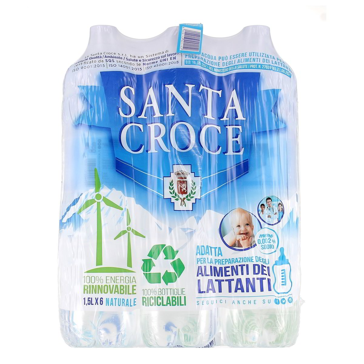 Santa Croce Acqua Minerale Naturale 6 bottiglie GRANDI da 1,5 l