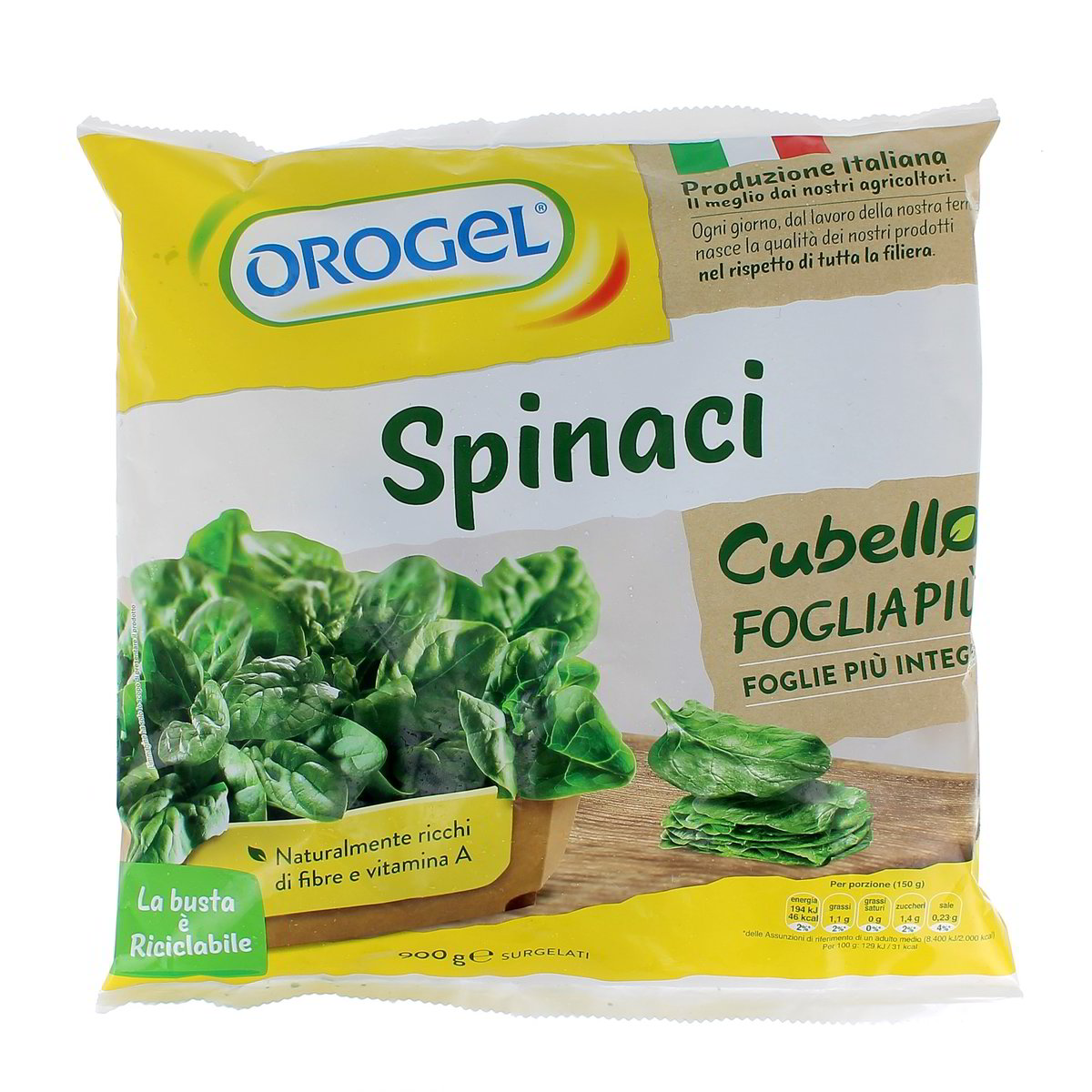 Orogel Spinaci Cubello Foglia Più 900 g