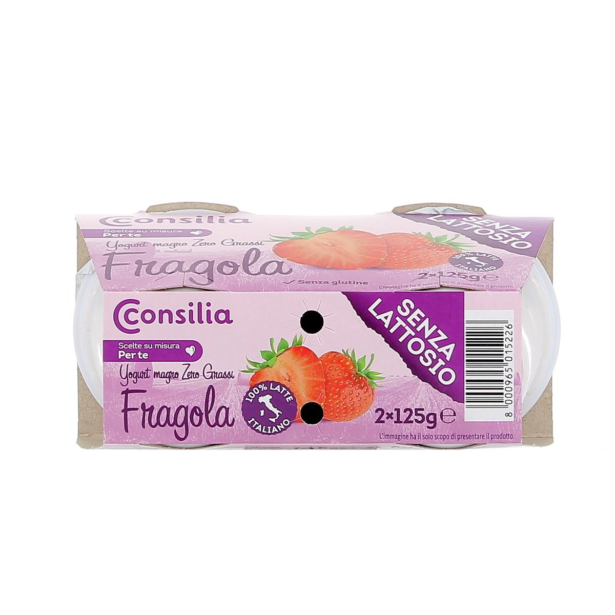 Consilia Yogurt Magro Zero Grassi Alla Fragola Senza Lattosio 2x125 g — immagine 3