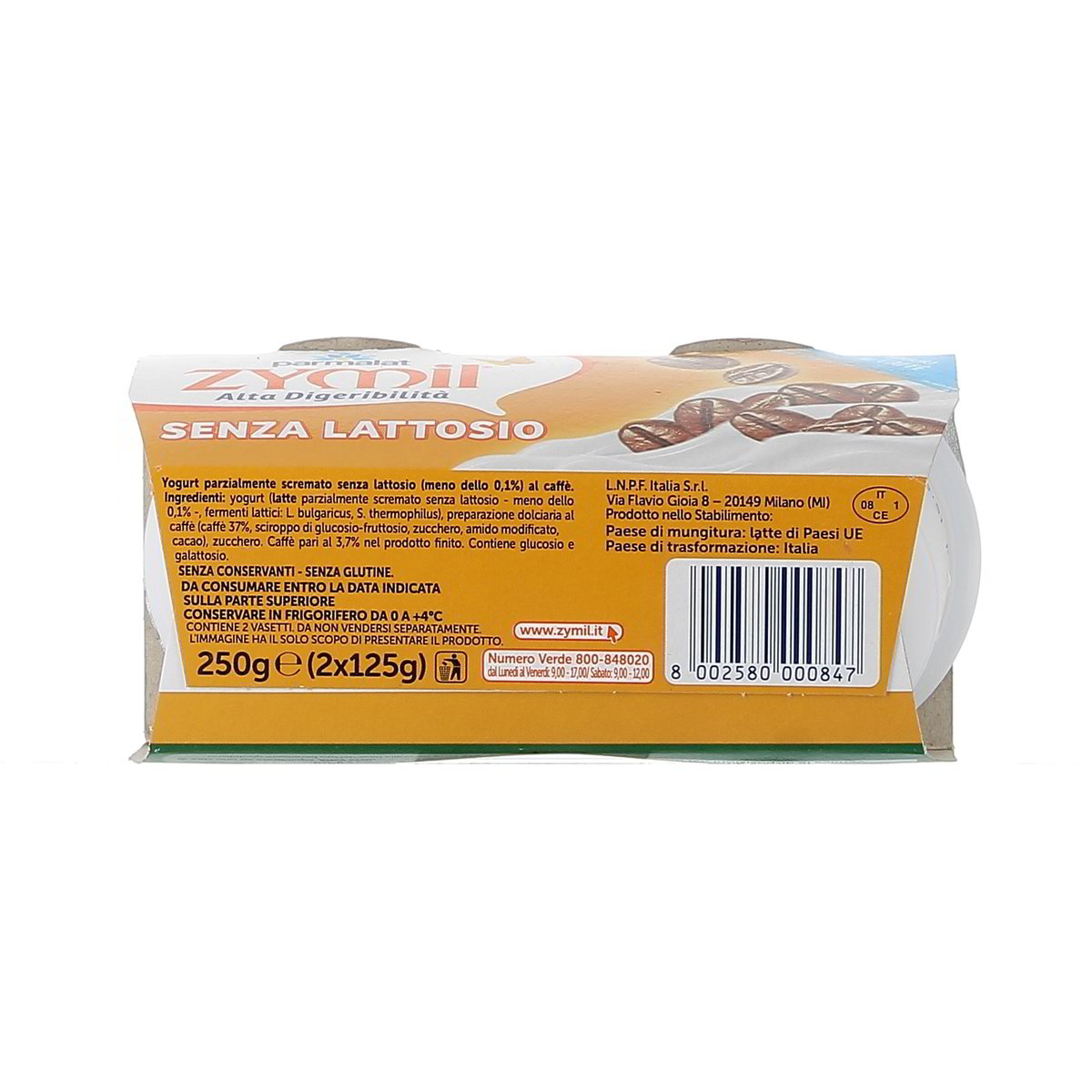 Parmalat Zymil Yogurt Al Caffè Senza Lattosio 2x125 g — immagine 3